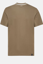 T-Shirt in Sustainable Performance Pique, Brown, hi-res