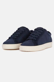 Navy Canvas and Suede Trainers, Navy blue, hi-res