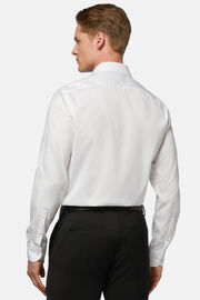 Camicia Bianca In Pin Point Di Cotone Slim Fit, Bianco, hi-res