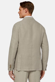 Dove Grey Pure Linen Jacket, Taupe, hi-res