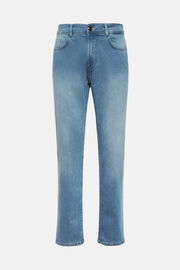 Light Blue Stretch Denim Jeans, Light Indigo, hi-res