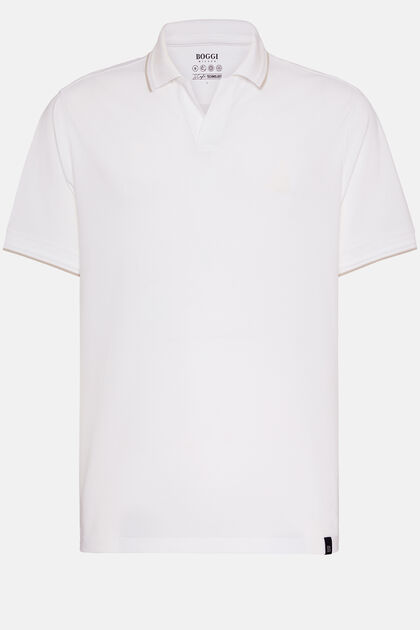 Koszulka polo z ekologicznej i wydajnej piki, White, hi-res