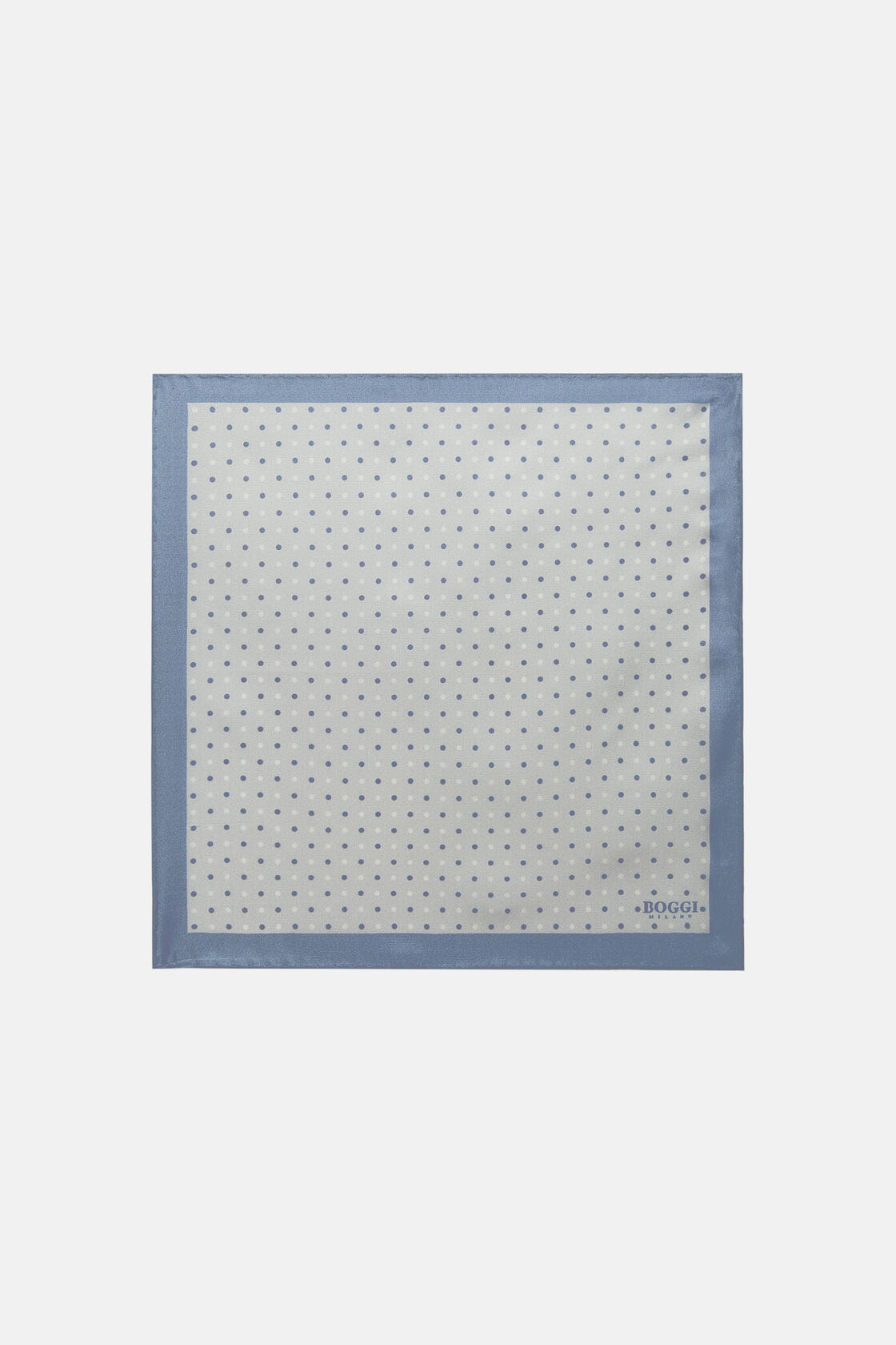 Polka Dot Silk Pocket Square, Light grey, hi-res