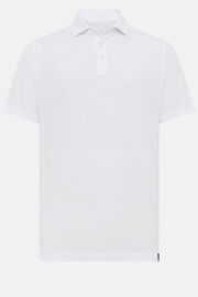 Βαμβακερό κρεπ μπλουζάκι τύπου πόλο, White, hi-res