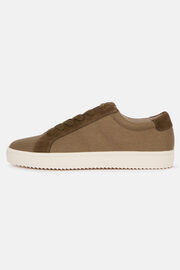 Army Green Canvas and Suede Trainers, Military Green, hi-res
