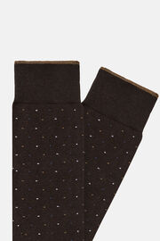 Pinpoint Cotton Socks, Brown, hi-res