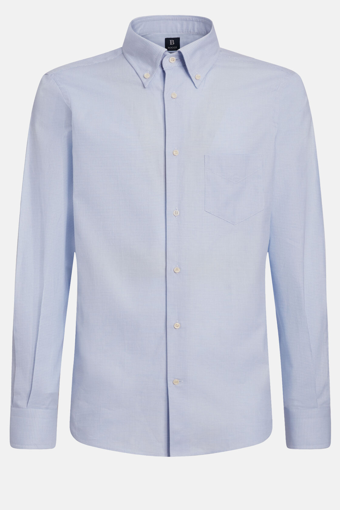 Regular Fit Sky Blue Dobby Cotton Shirt, Light Blu, hi-res