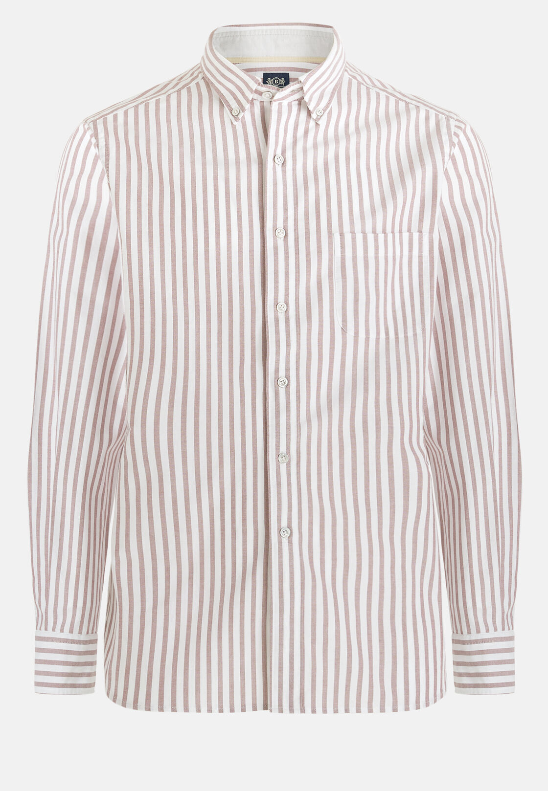 Regular fit burgundy striped cotton shirt, Burgundy, hi-res