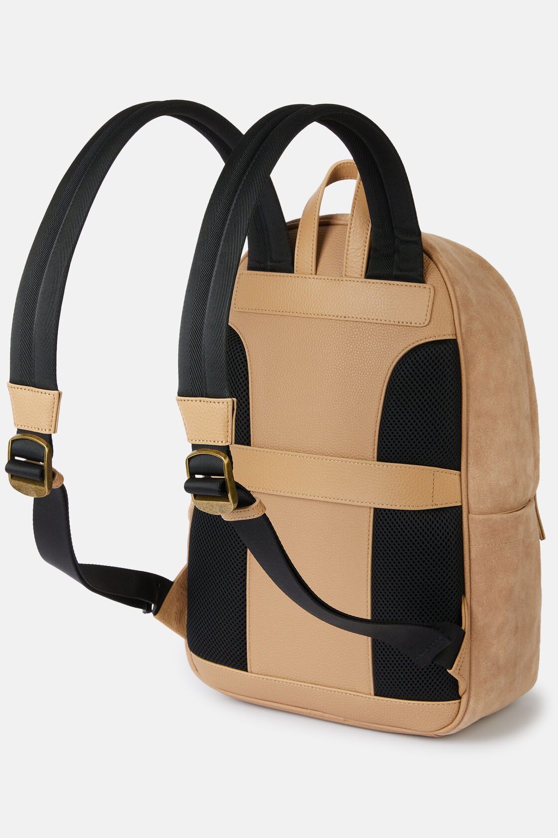 Backpack in Suede Leather, Taupe, hi-res