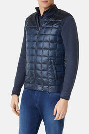Down-Filled Quilted Nylon Gilet, Navy blue, hi-res