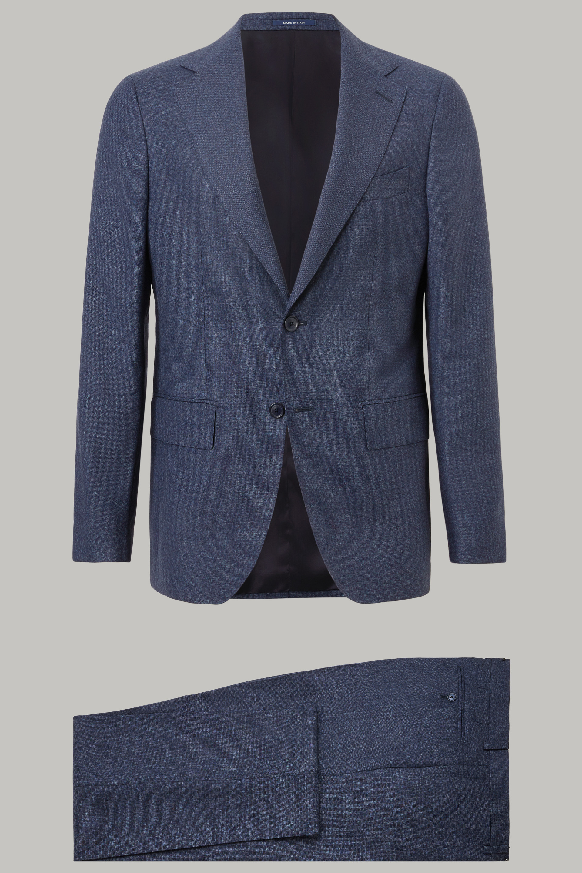 Blau melierter anzug aus super 110 wolle für Herren | Boggi Milano