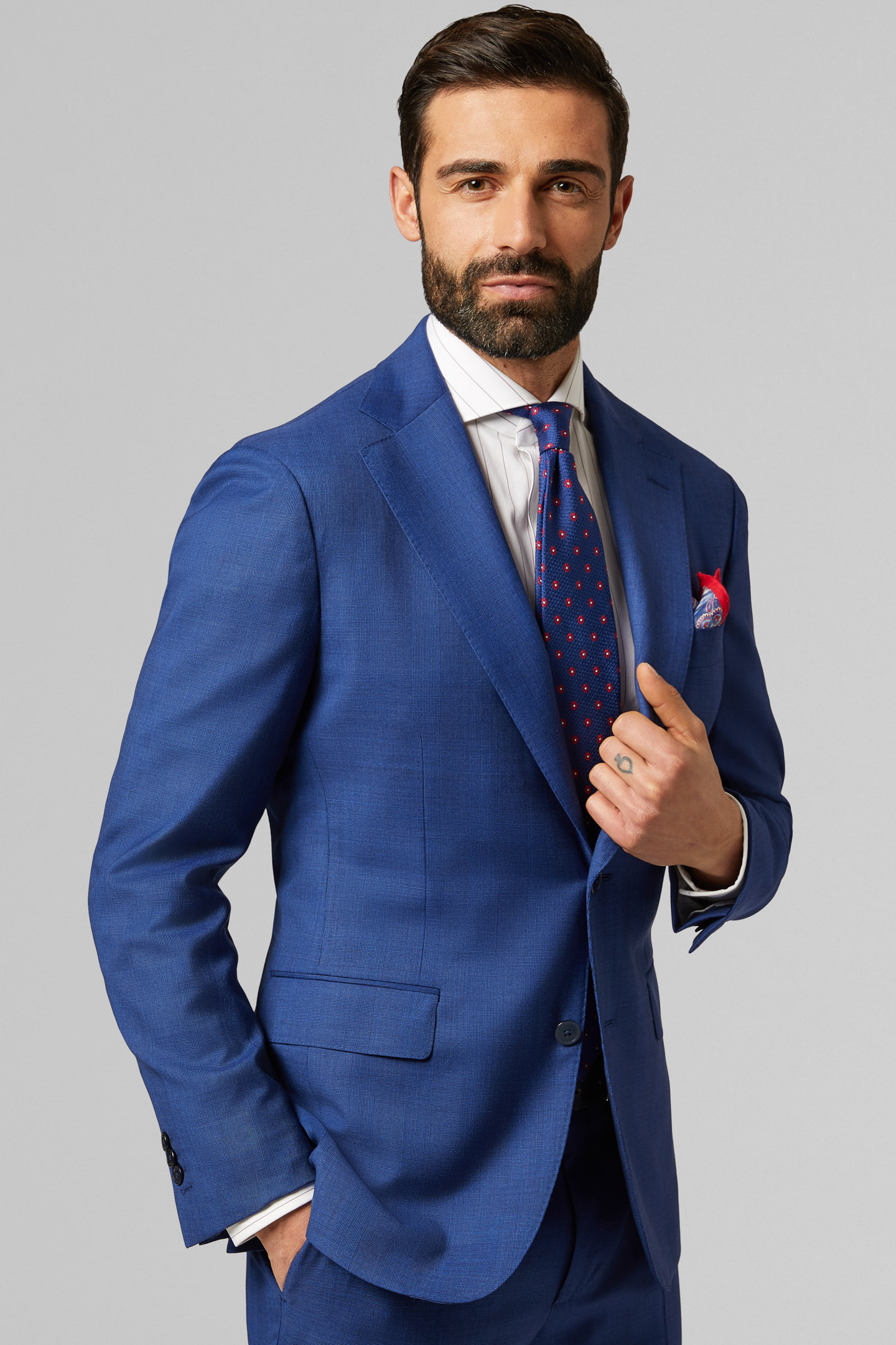 Men's Cornflower Blue Pure Wool Napoli Suit | Boggi Milano
