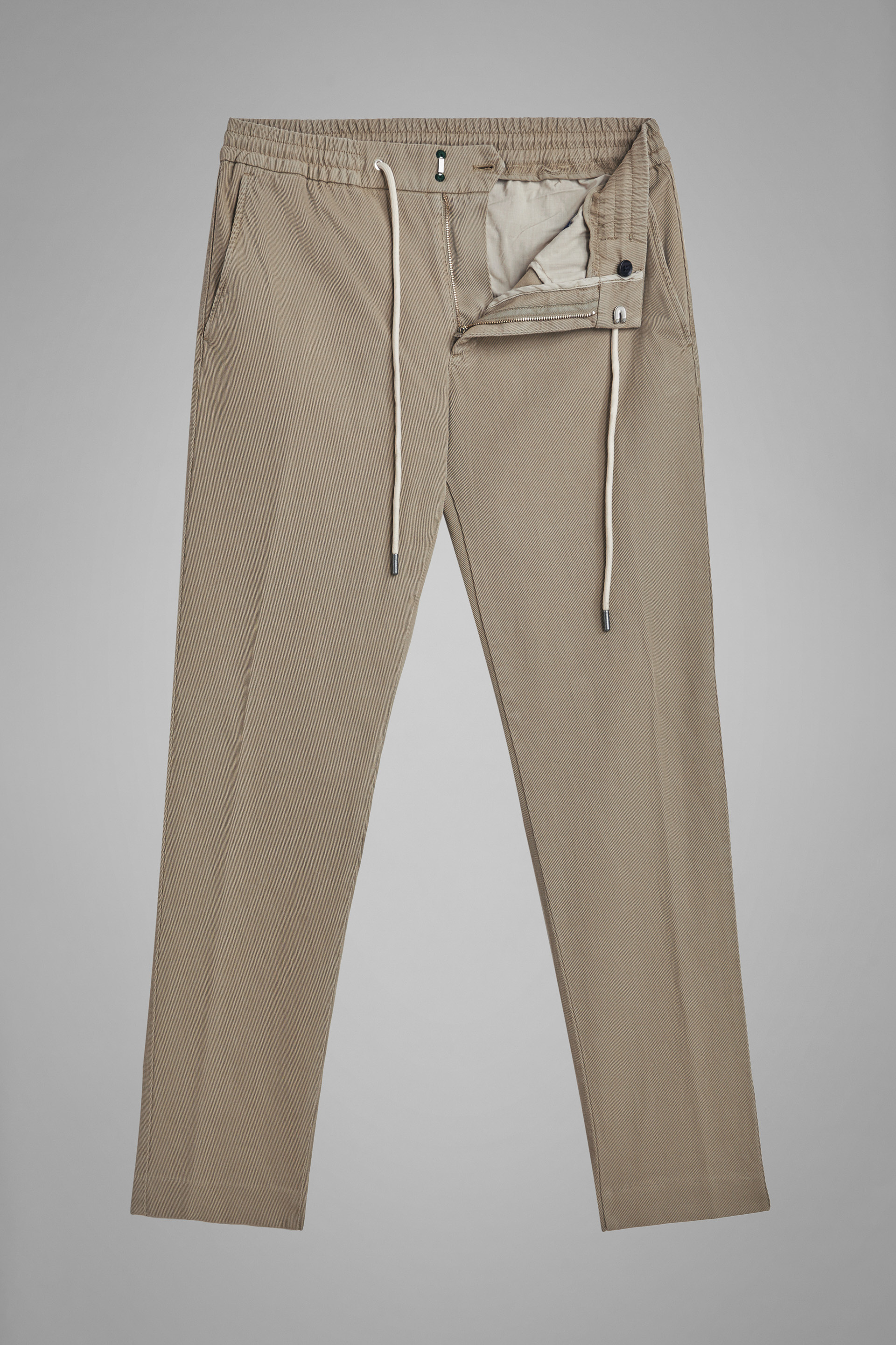 Stretch Cotton Trousers With Drawstring | Boggi