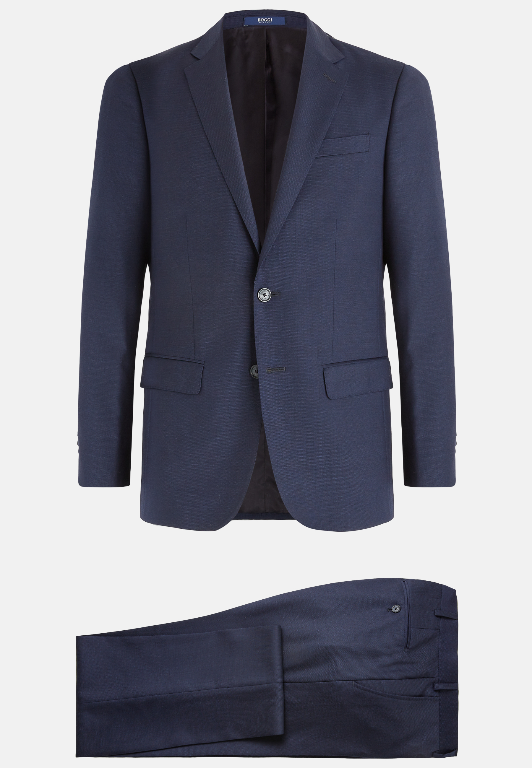 Men's Pure Wool Blue Pin Point Suit | Boggi Milano