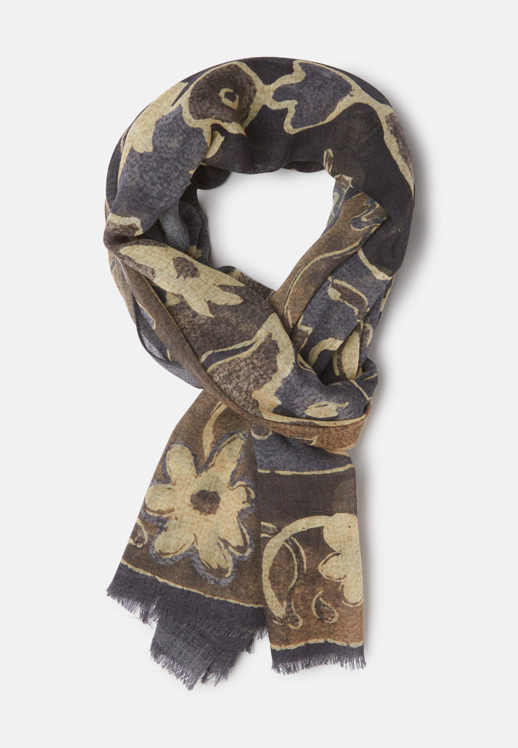 Louis Vuitton Brown Monogram Cashmere Camouflage Stole Scarf