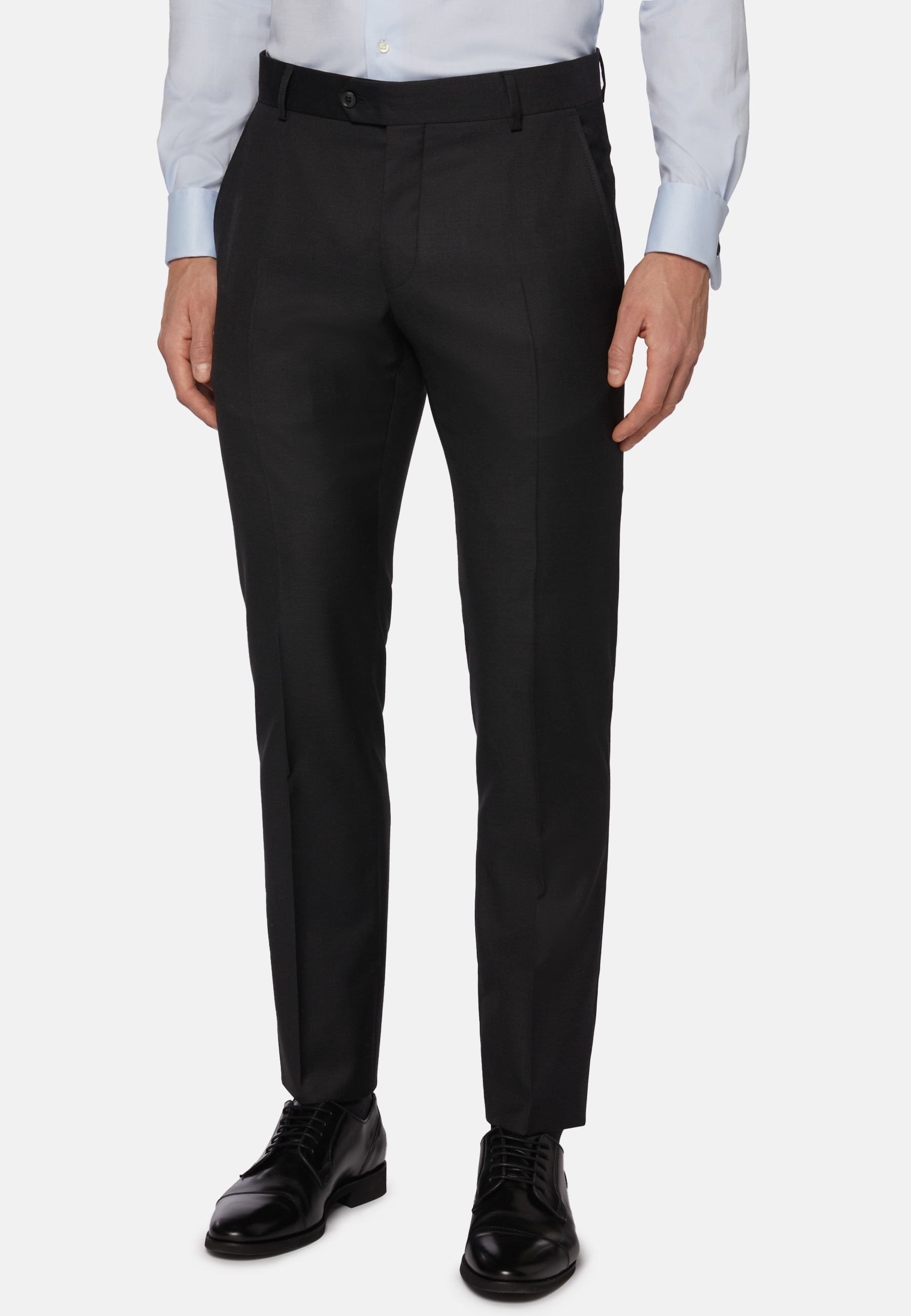 Ready To Wear Super 110's Charcoal Wool Pants - Davide Cotugno Executive  Tailors