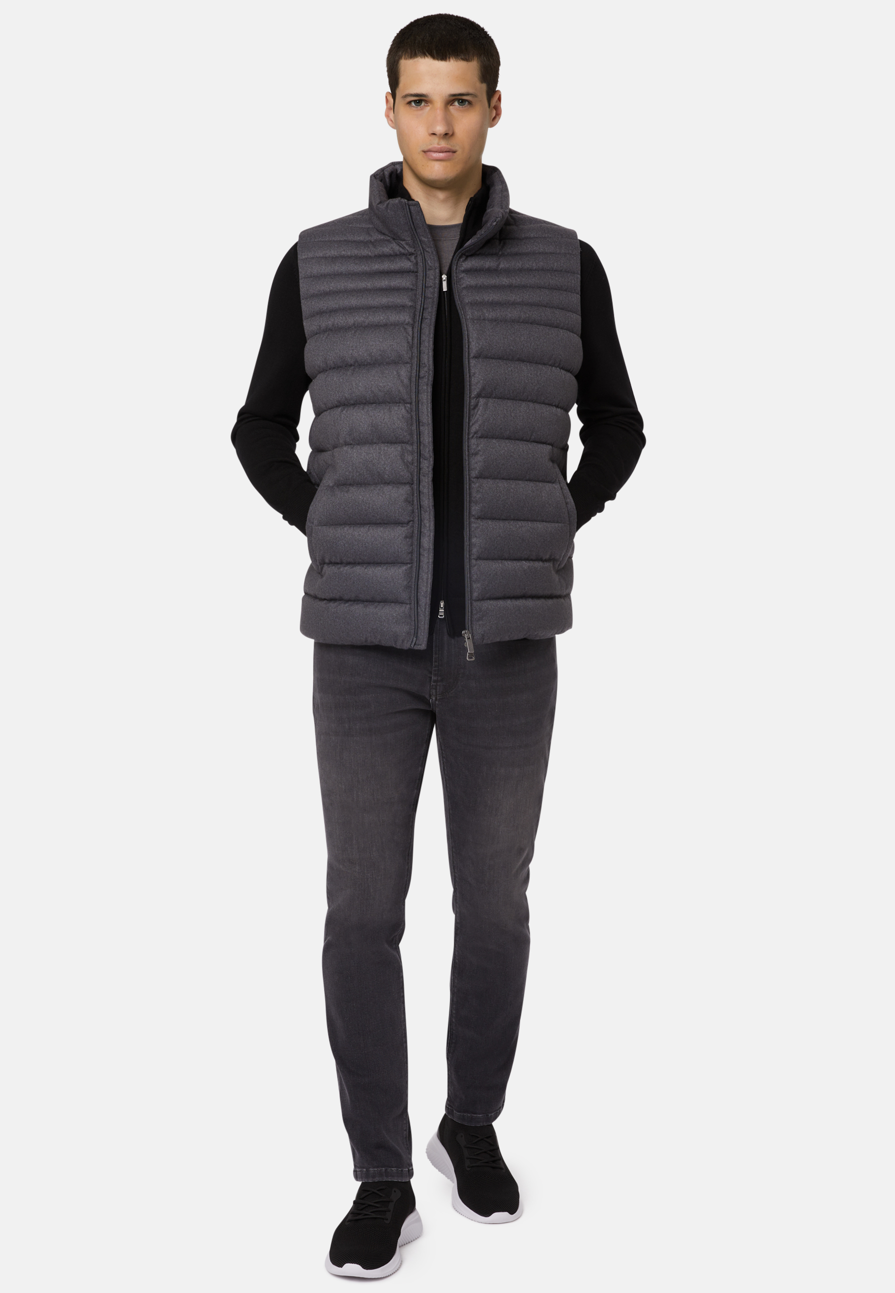 Quilted Melange Padded Vest Style Montebello