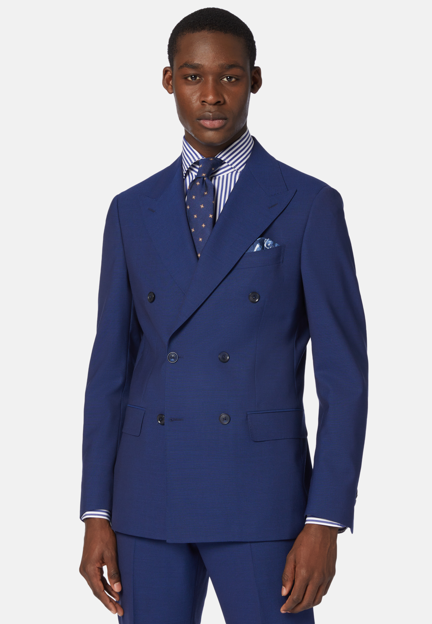 Men's Blue Double-Breasted B Travel Suit | Boggi Milano