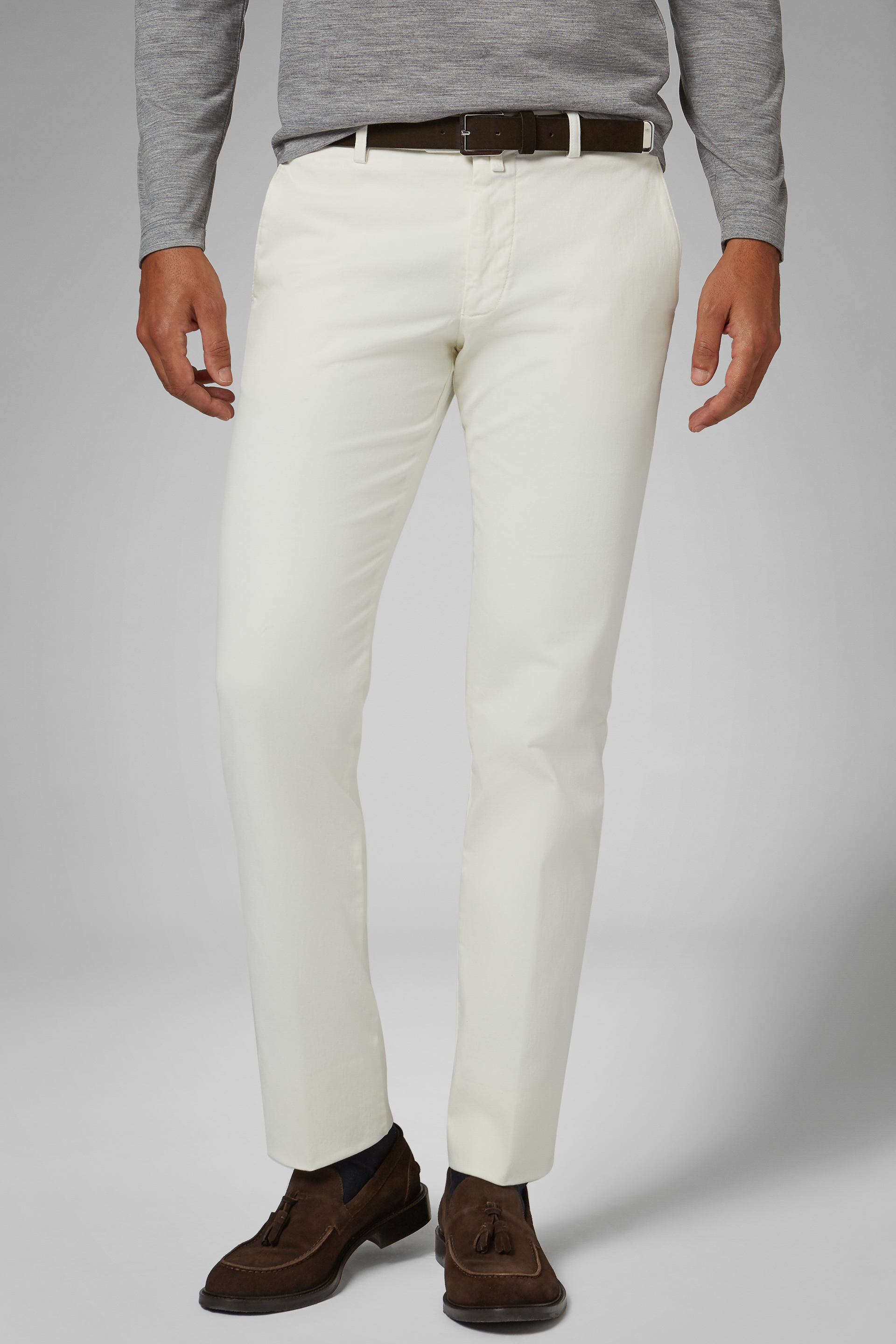cream slim fit trousers