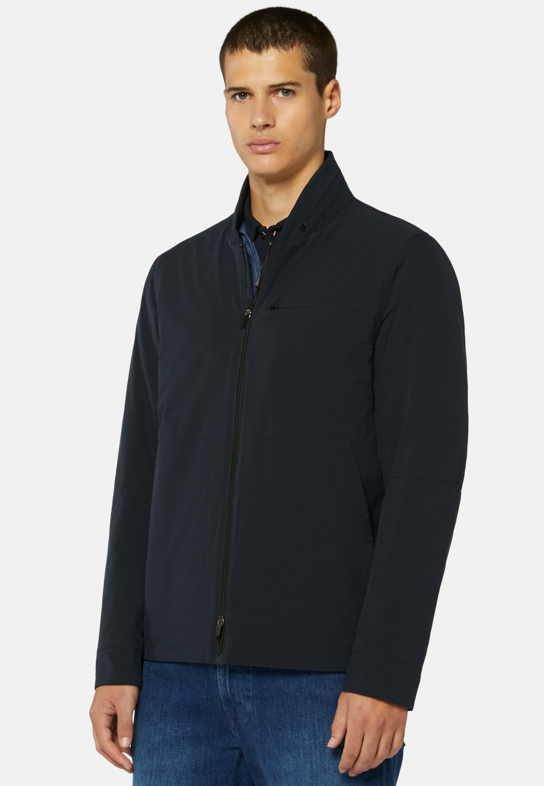 Men's Technical Fabric Bomber Jacket with Primaloft Padding