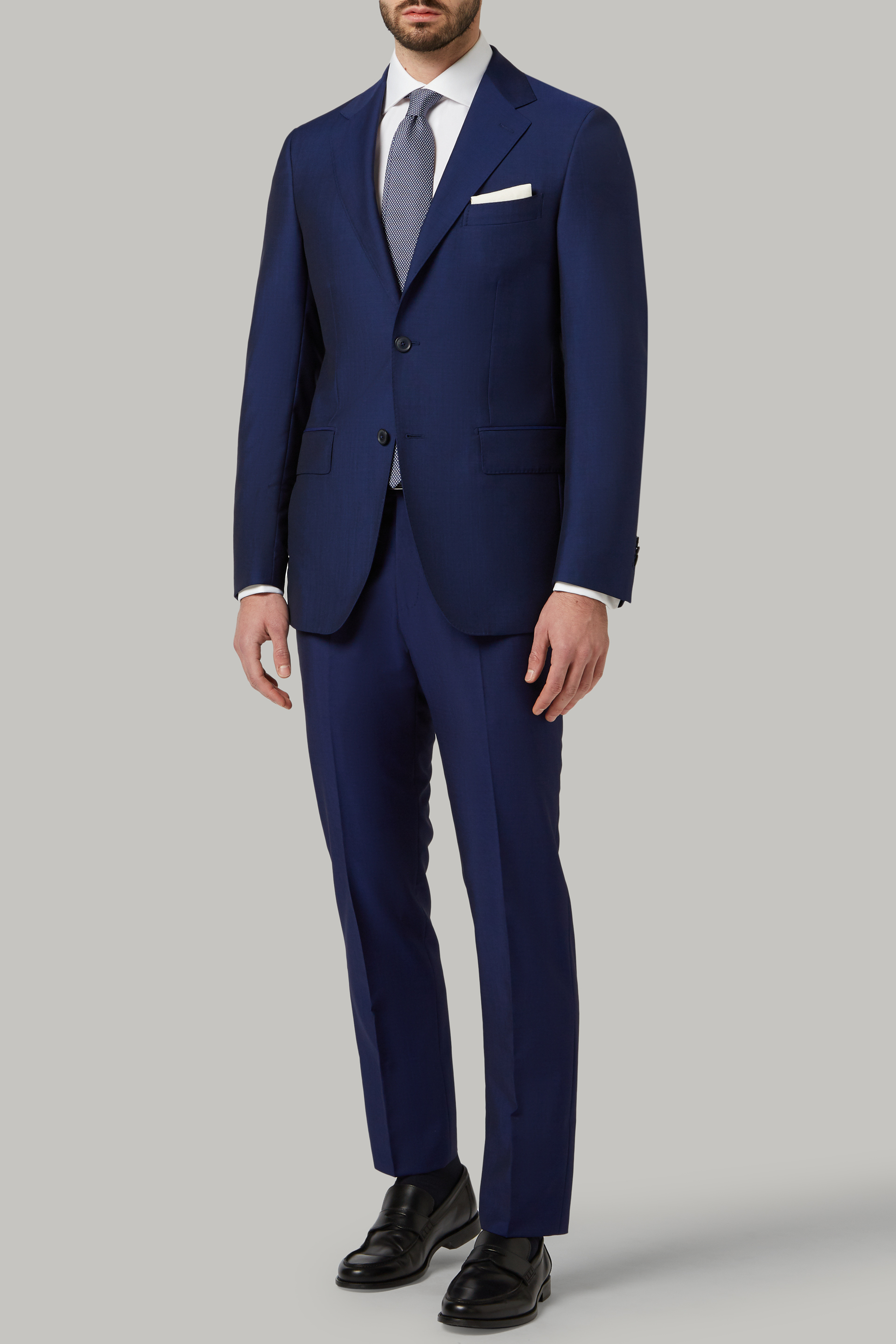 Men's Cornflower Blue Wool & Mohair Blend Milano Suit | Boggi Milano