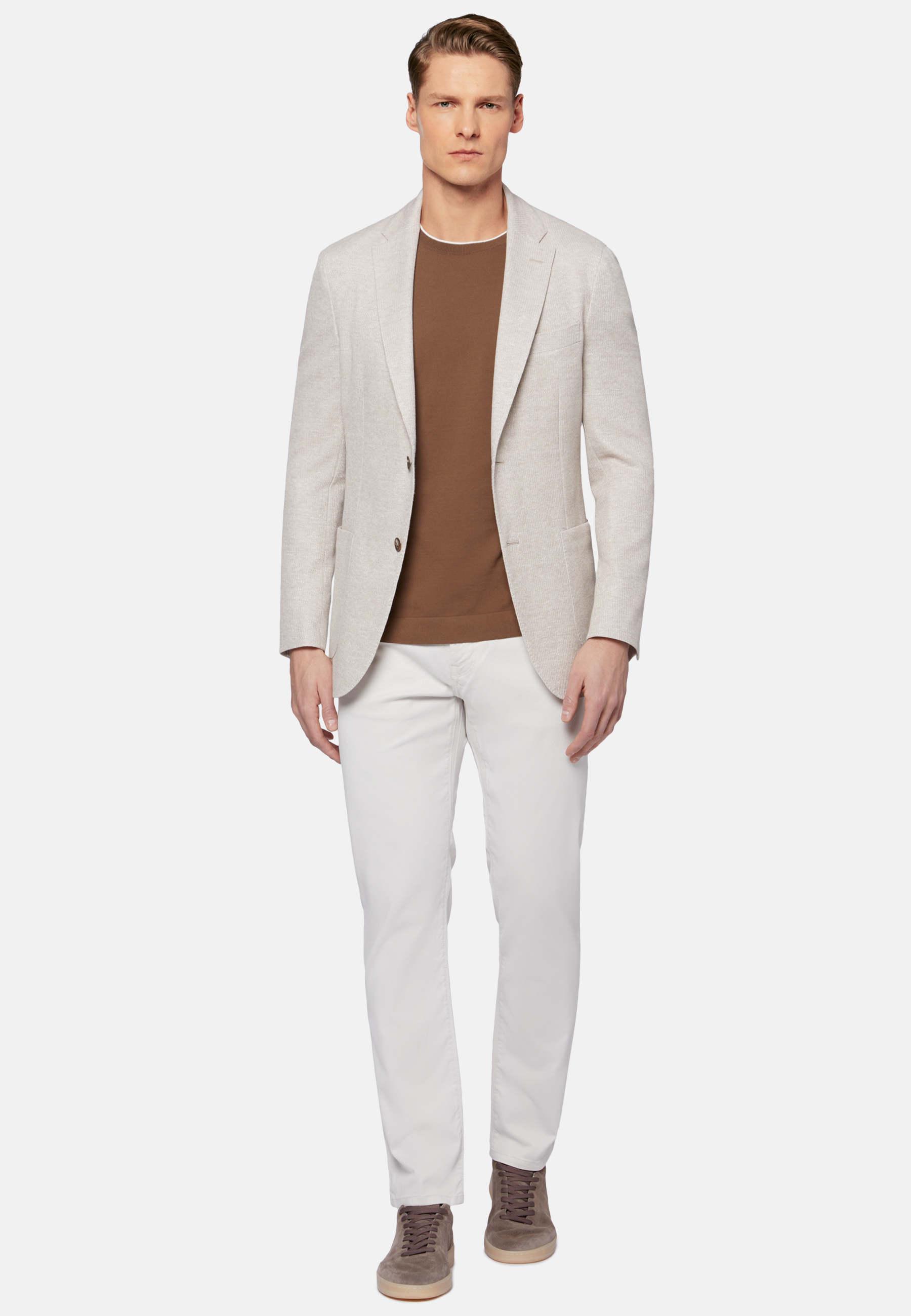 Beige Melange Linen/Cotton B Jersey Jacket