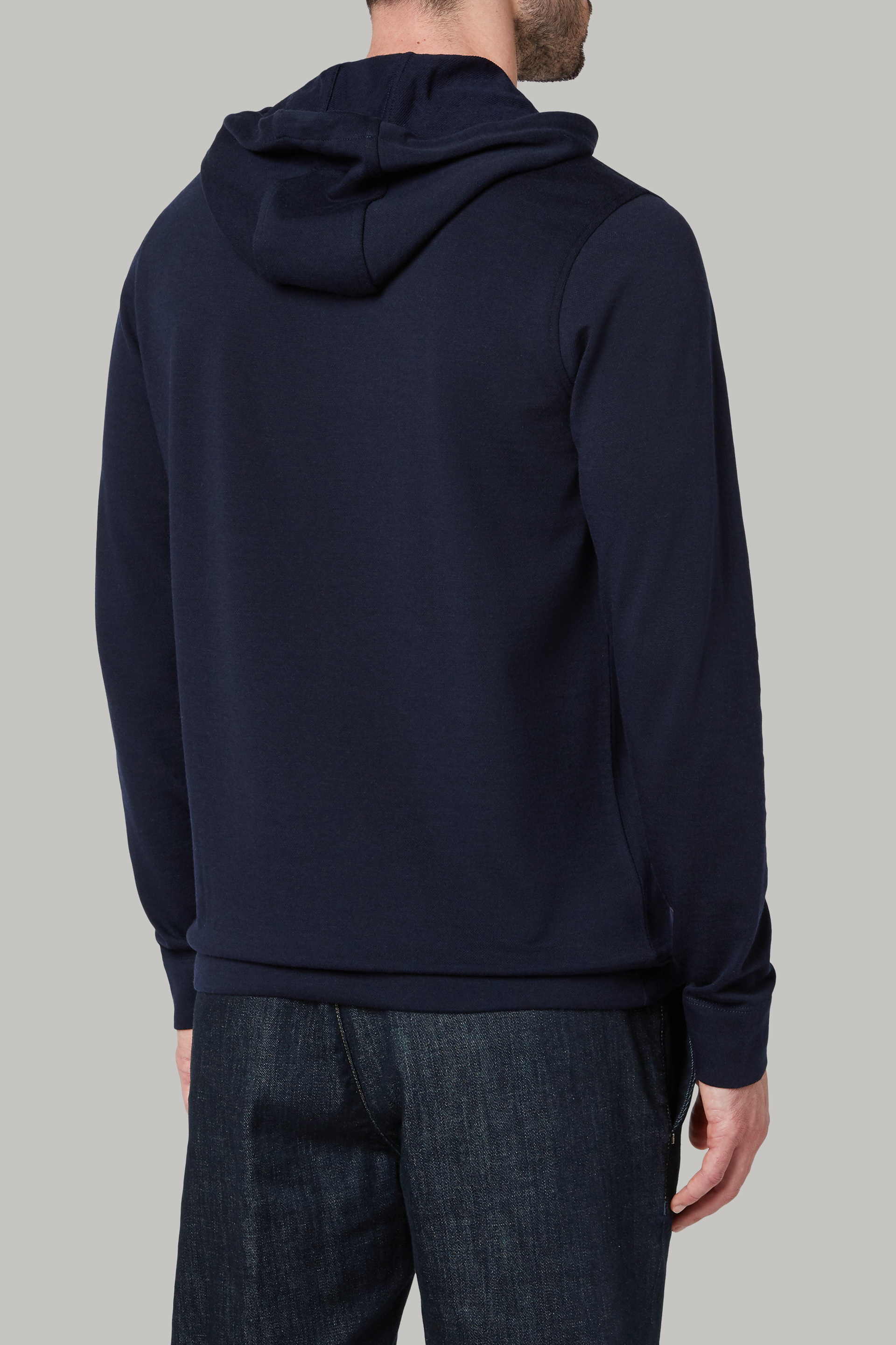 Cotton And Wool Piqué Hooded Sweatshirt | Boggi