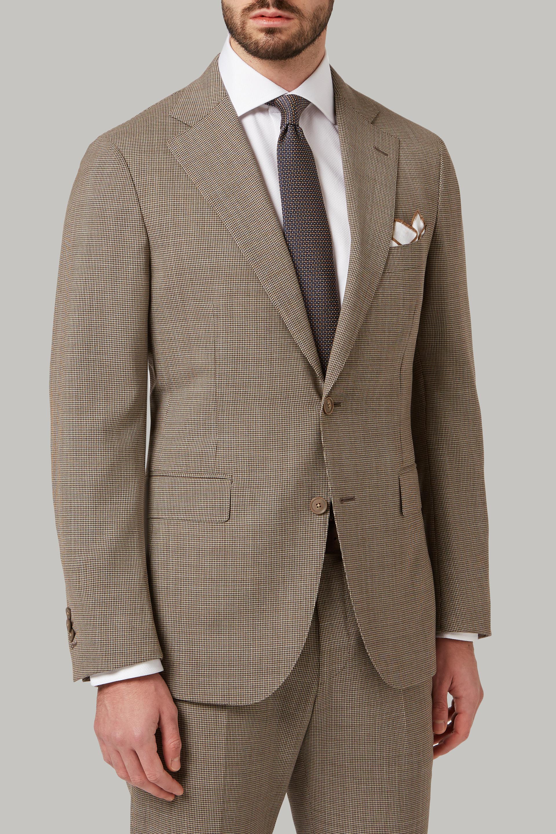 Men's Brown Natural Wool Napoli Suit | Boggi Milano