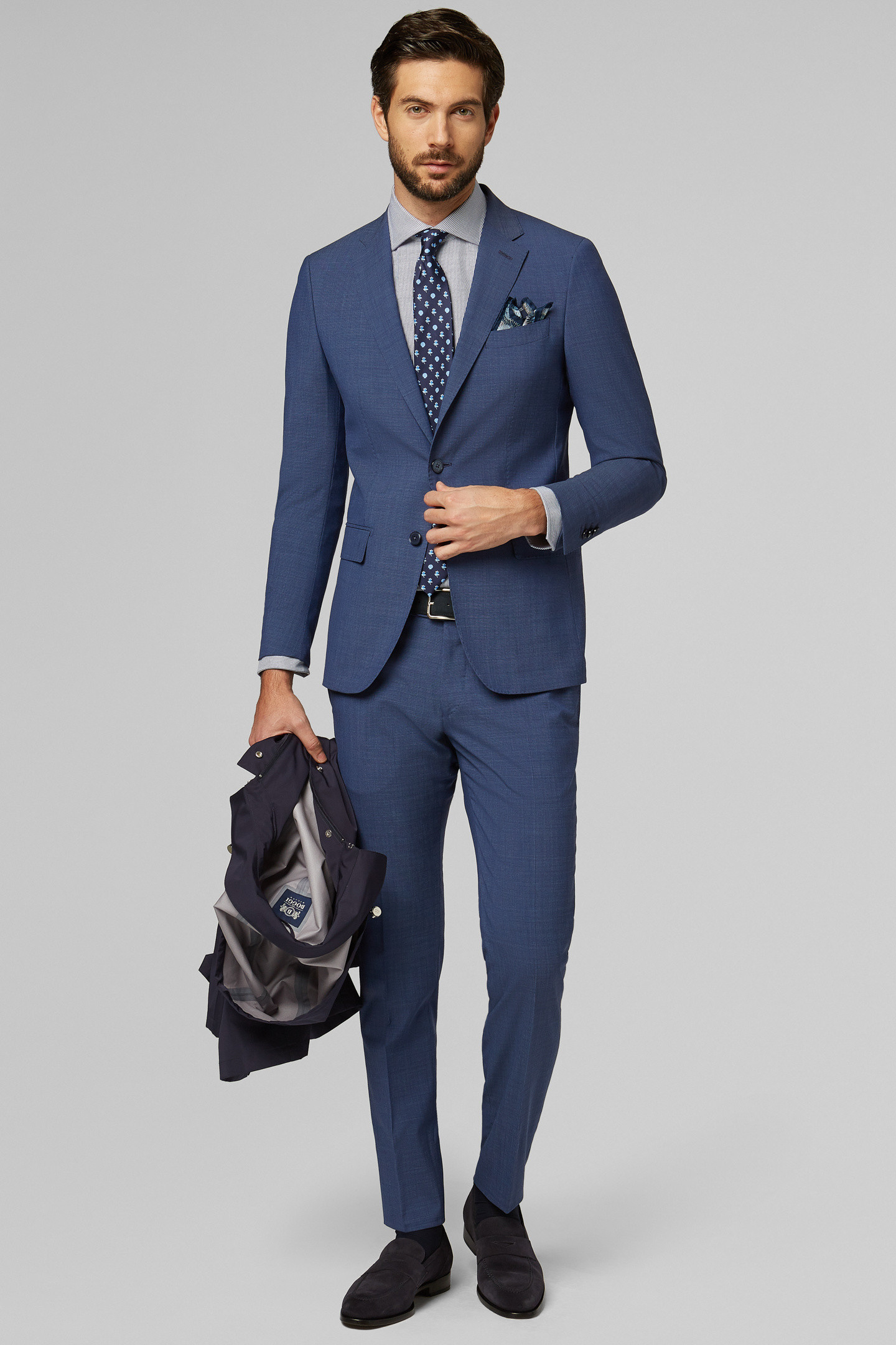 Men's Air Force Blue Stretch Wool Anversa Suit | Boggi Milano