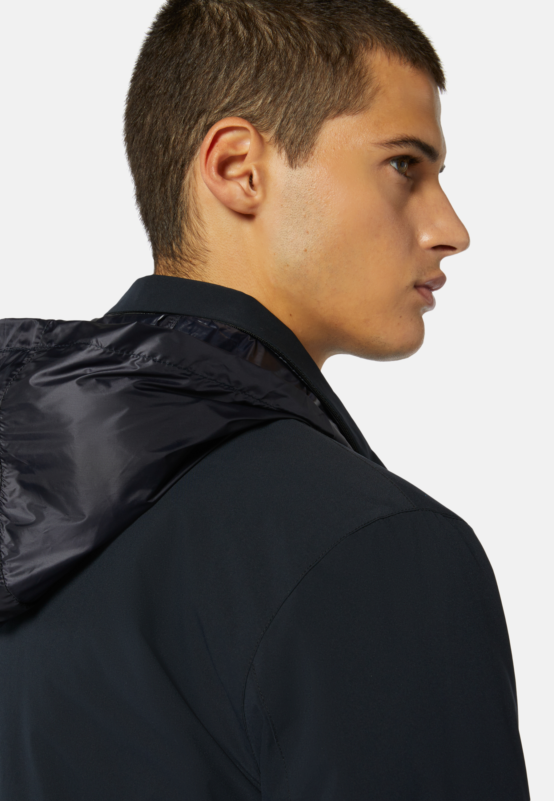 Men's Technical Fabric Bomber Jacket with Primaloft Padding