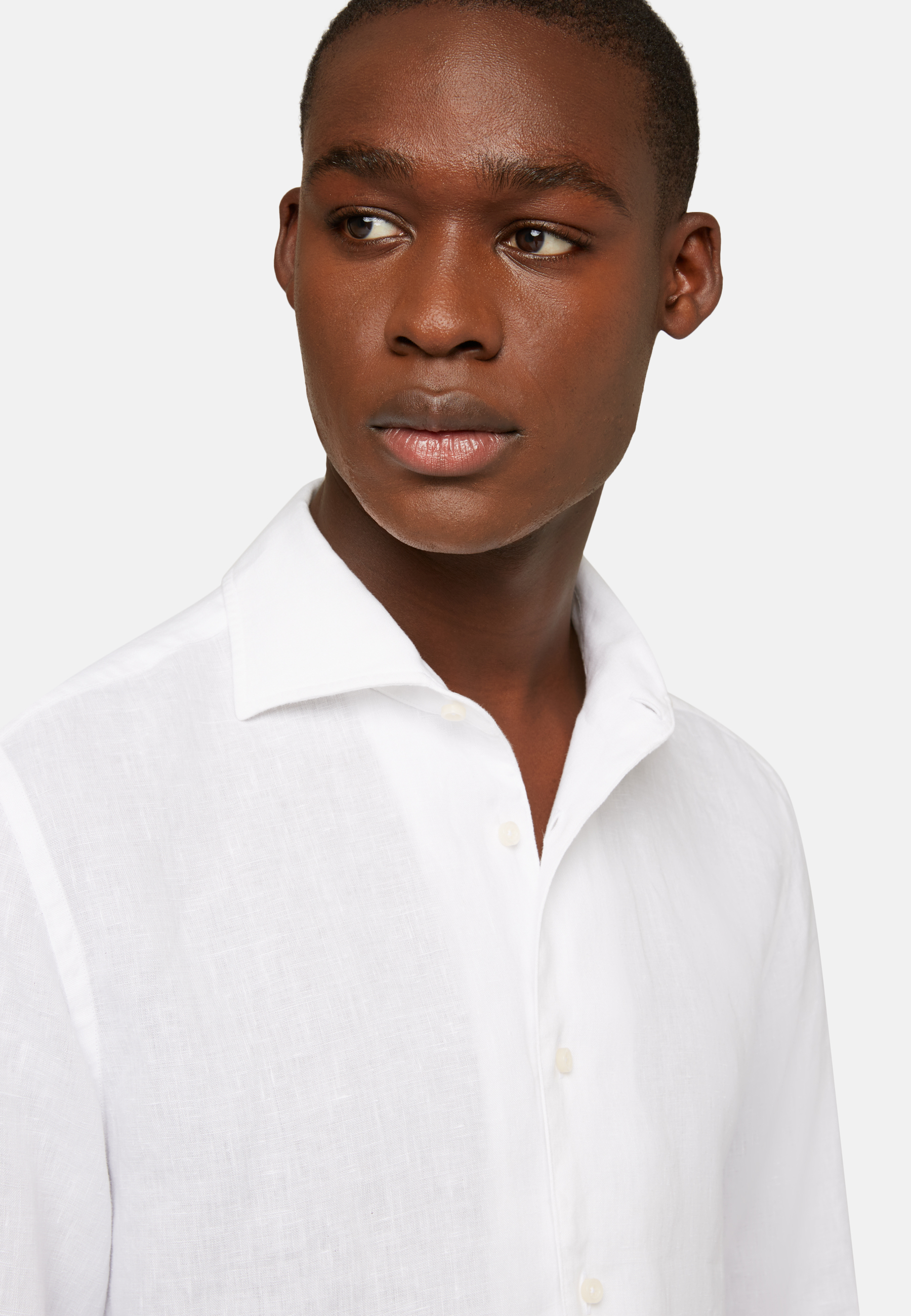 Regular Fit White Linen Shirt | Boggi