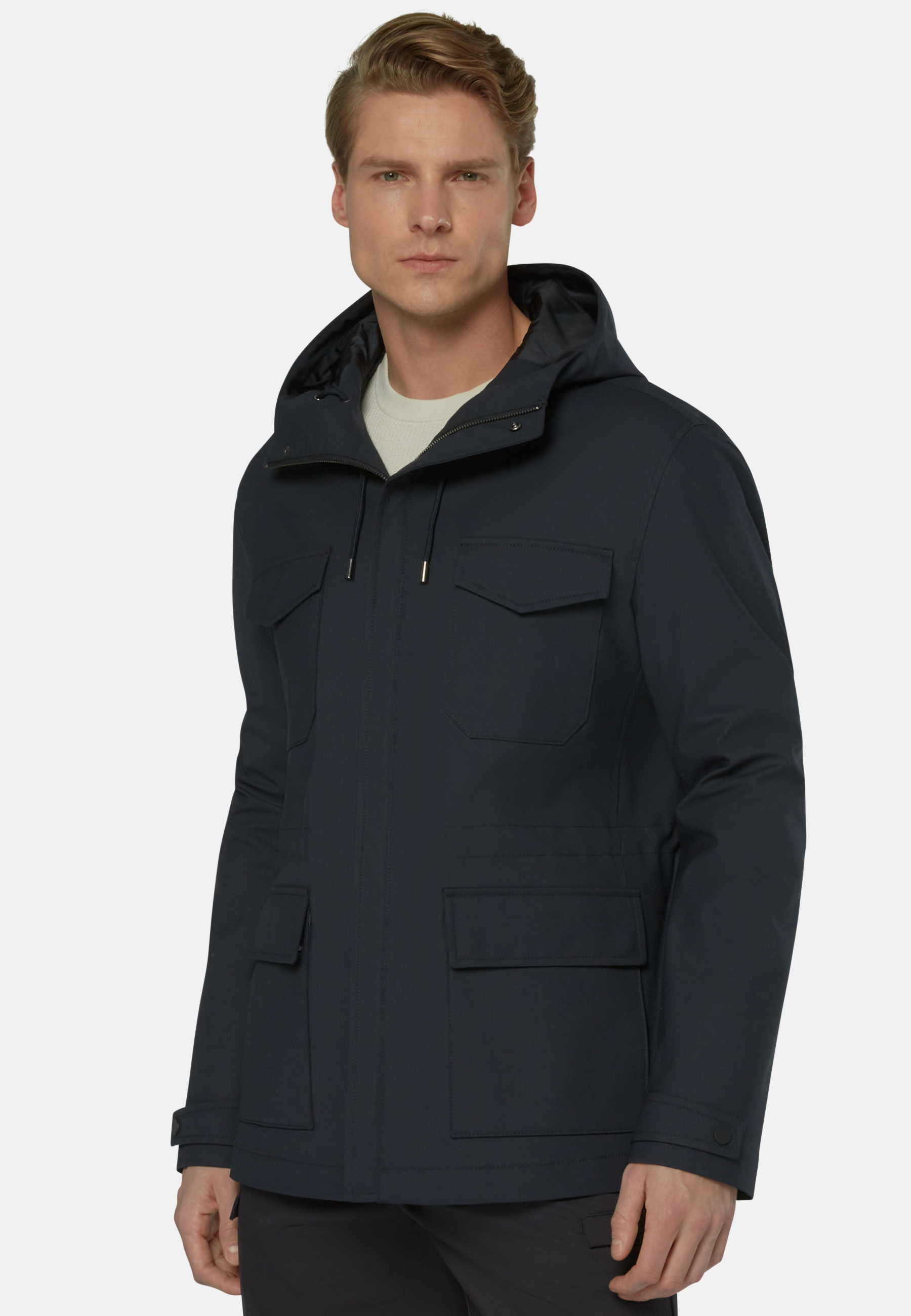 Men's Windproof Laminated Wool Field Jacket | Boggi Milano