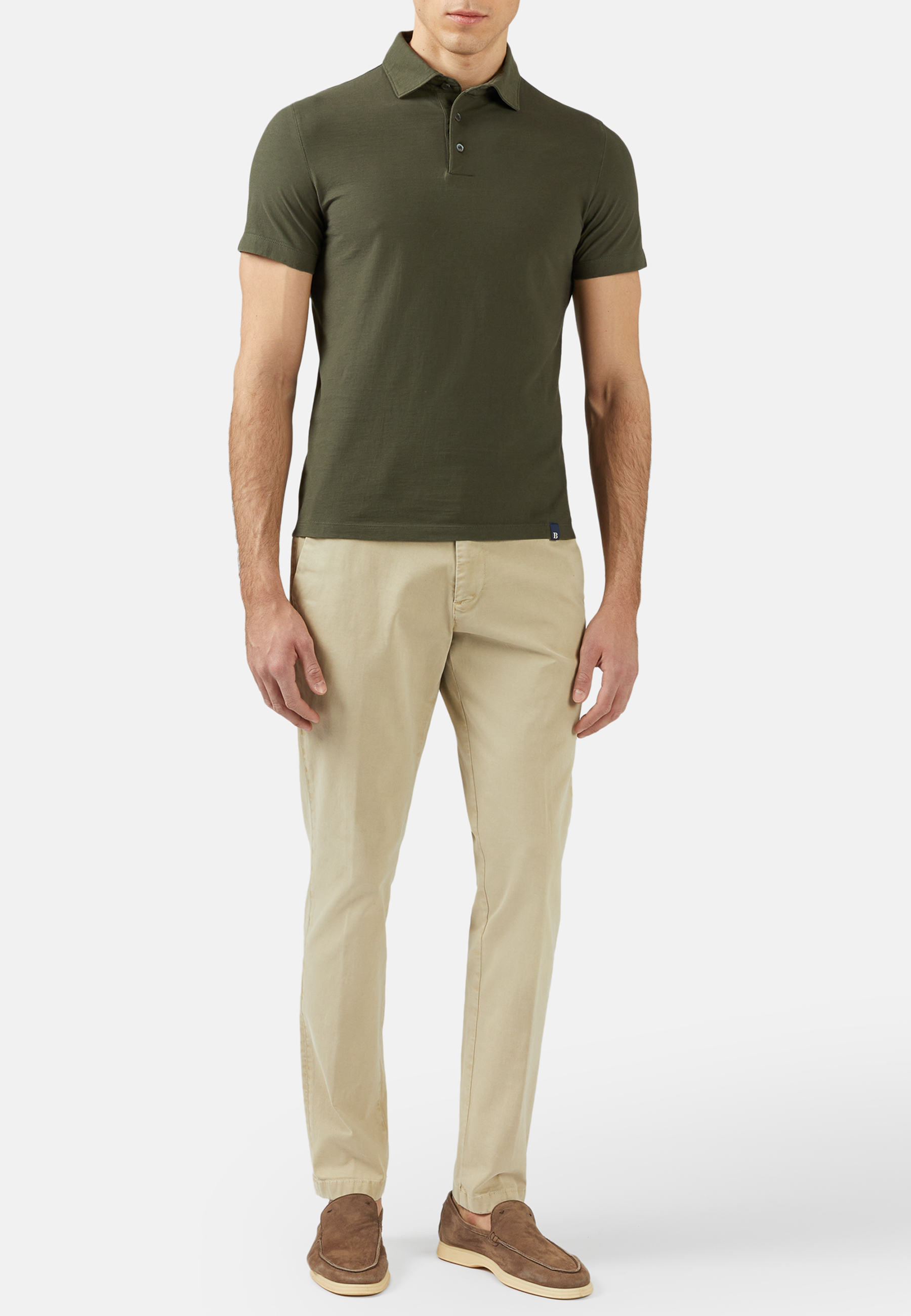 Regular Fit Polo Shirt in Cotton Crêpe Jersey | Boggi