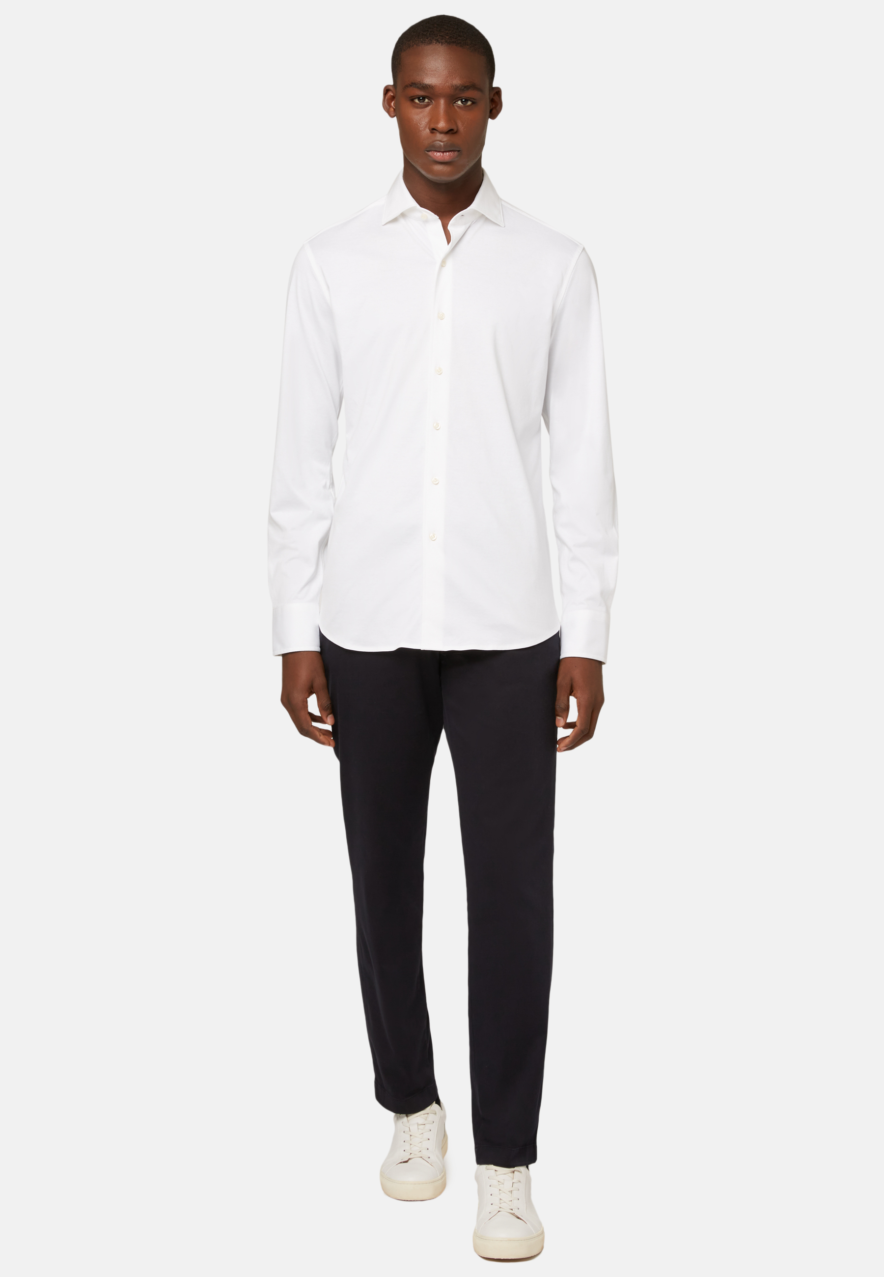 Boggi Milano, Cotton Jersey Regular Fit Polo Shirt, Man, White, Size: M