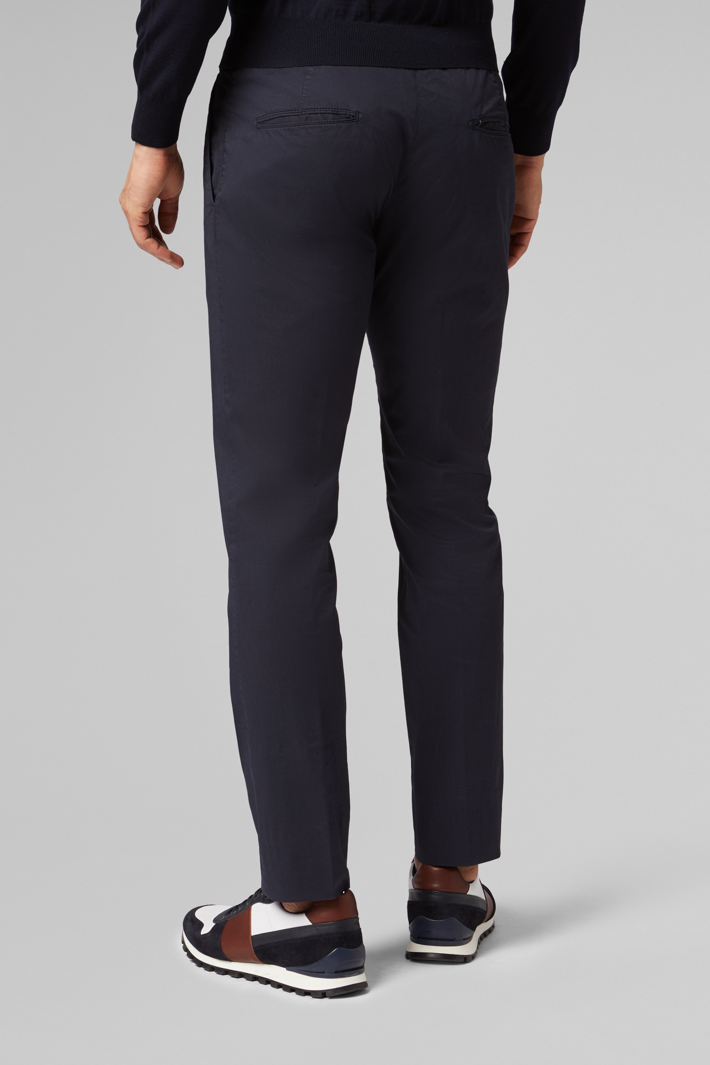 Men's Slim Fit Cotton Trousers With Drawstring | Boggi Milano