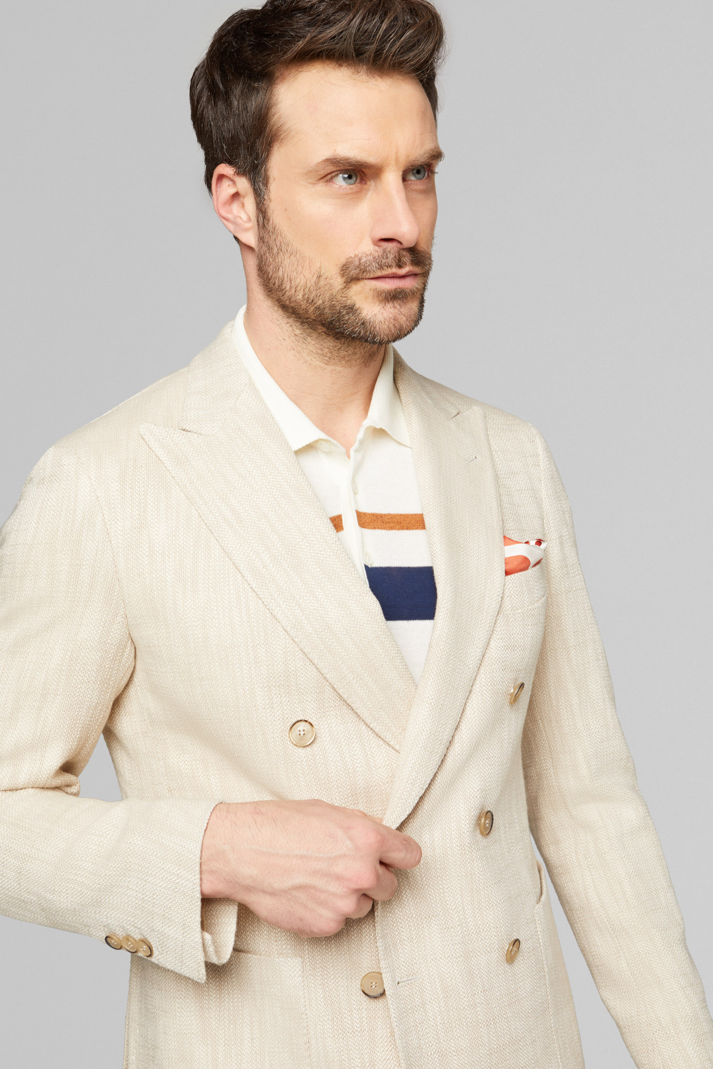 Men's Natural Cotton And Linen Como Blazer Boggi Milano