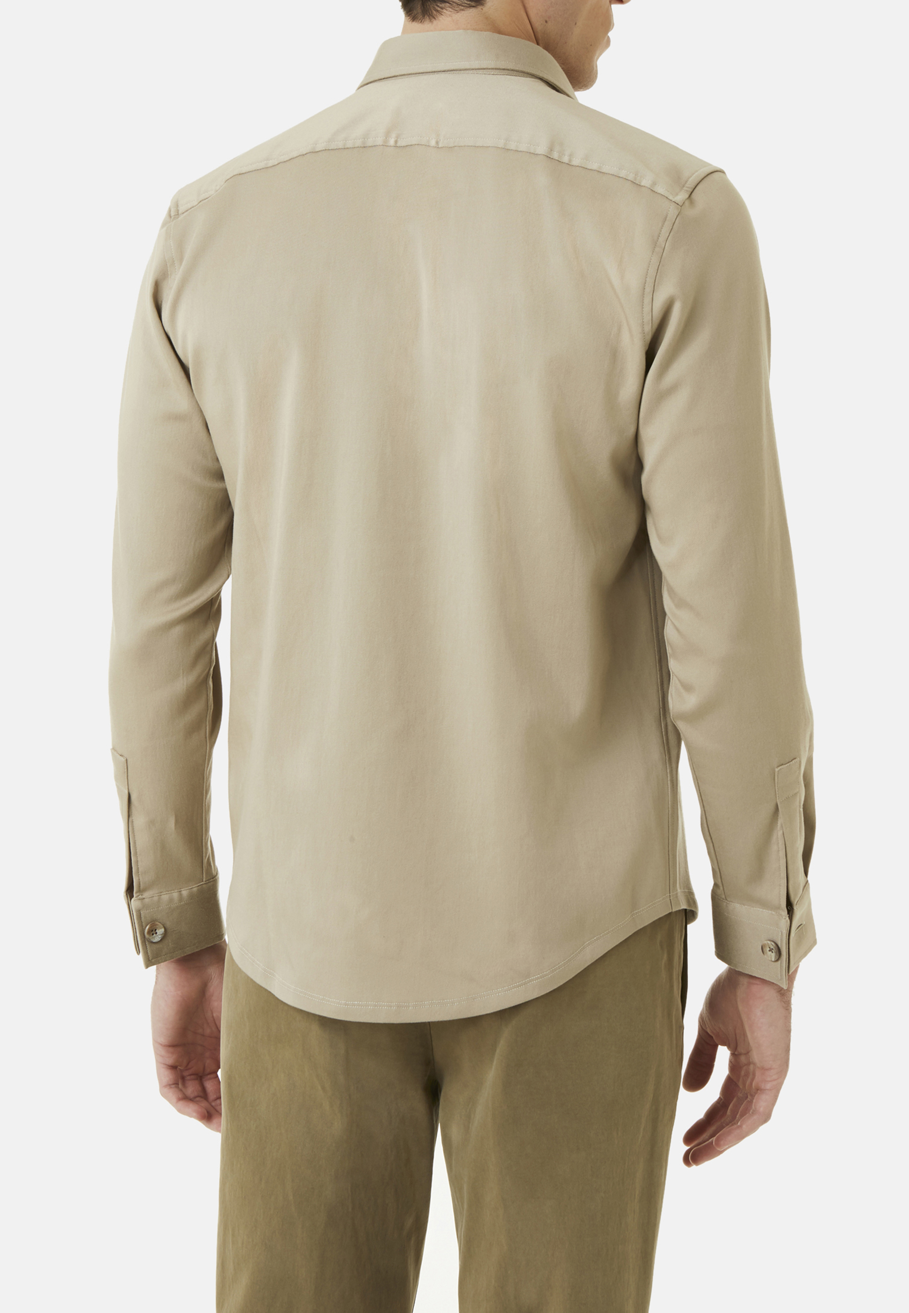 Camicia Over Beige In Cotone Elasticizzato | Boggi