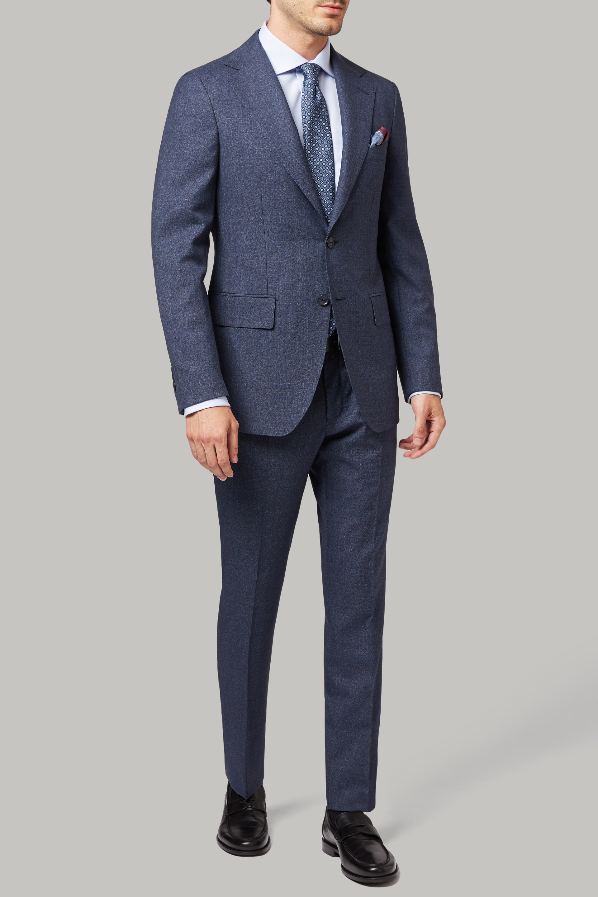 Blue marl super 110 wool suit