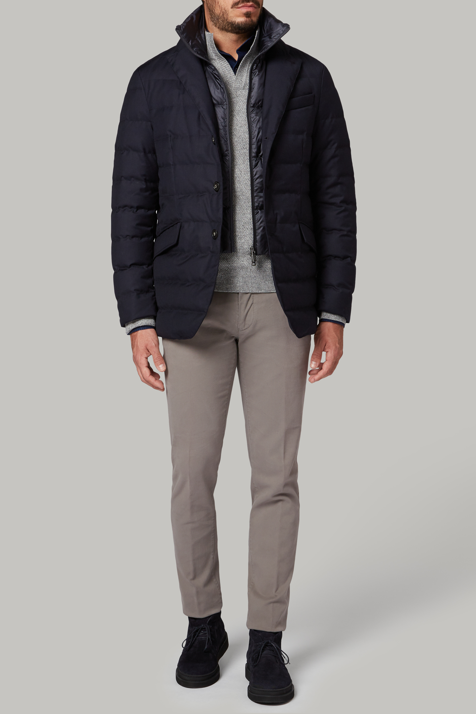 Men's Down-filled technical fabric jacket | Boggi Milano